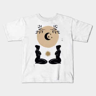 Astro Celestial Feminine Prints Kids T-Shirt